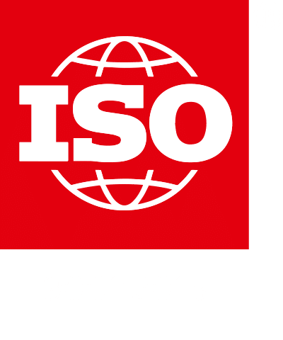 ISO 9001:2015 certification logo with a globe motif on a red-to-green gradient background.