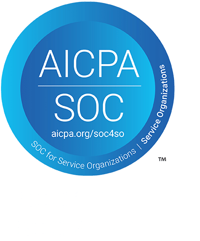 AICPA SOC badge showing SOC 1 Type II and SOC 2 Type II certifications.